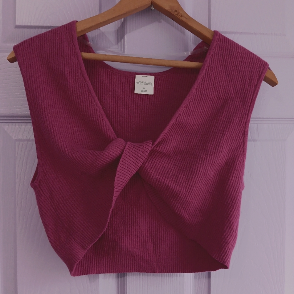 🔷️3-$15🔷️♥️HP! Wild Fable | Sexy Knotted Front Crop Top Medium Nwt!